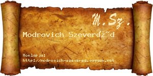 Modrovich Szeveréd névjegykártya